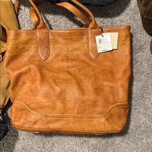 Frye Tan Leather Briefcase